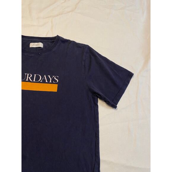 Saturdays New York City Graphic T-shirt Logo Navy Blue Mens Medium - Picture 4 of 15